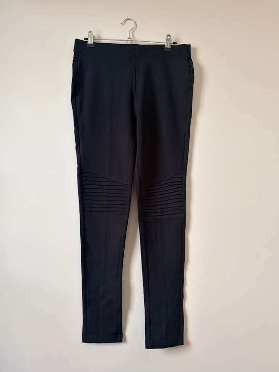 Parasuco Pants - Parasuco Black Moto Detail Ponte Leggings